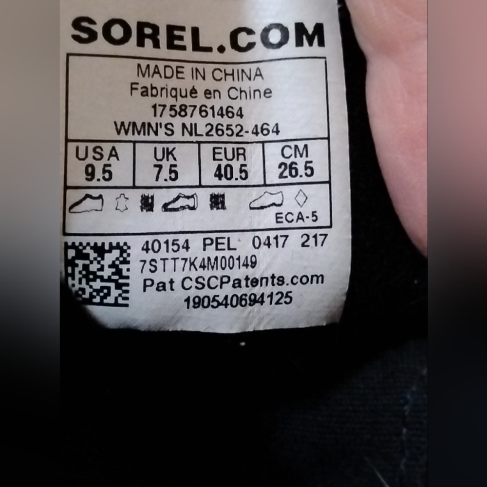 SOREL Women's Black Blue Boots Waterproof Hand Crafted Natural Rubber LaceUp 9.5 - Picture 15 of 16